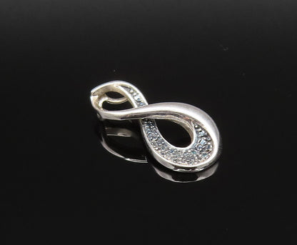 925 Silver  Vintage Dainty Blue Spinel Infinity Twist Drop Pendant  PT21391