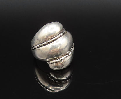 ESPO SIG 925 Sterling Silver Vintage Scalloped Rope Twist Dome Ring Sz 8 RG26063