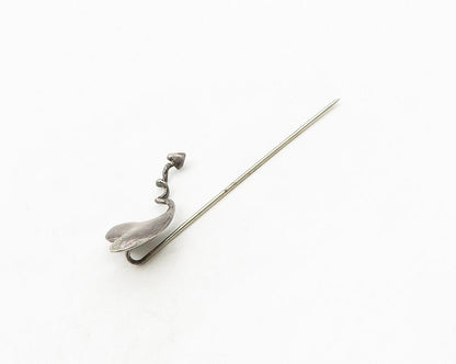 925 Sterling Silver  Vintage Dark Tone Love Heart Lapel Pin  TR2403