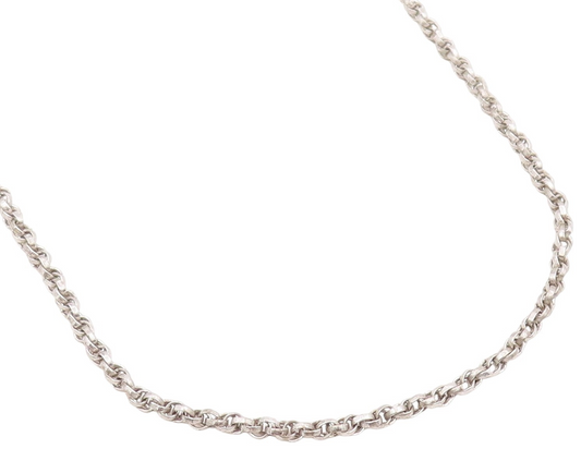 925 Sterling Silver Vintage Necklace Interlocking Round Link Cable Chain NE4742
