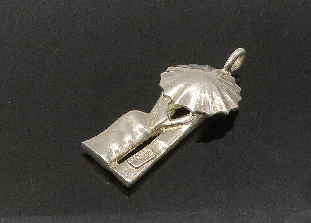 ISRAEL 925 Sterling Silver  Vintage Couple With Umbrella Pendant  PT17859