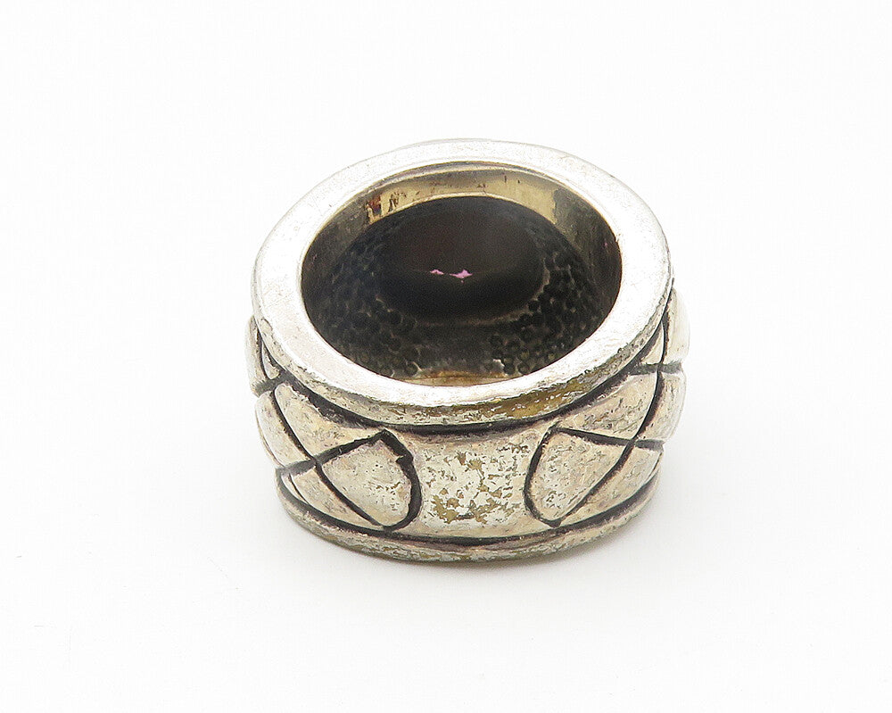 925 Sterling Silver  Vintage Amethyst Cross Etched Cocktail Ring Sz 5  RG11219