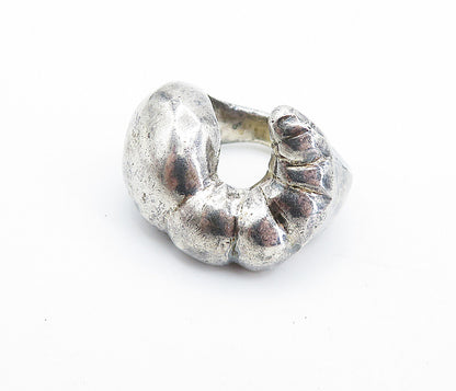 MEXICO 925 Silver  Vintage Shiny Fluted Shrimp Dome Band Ring Sz 7  RG6968
