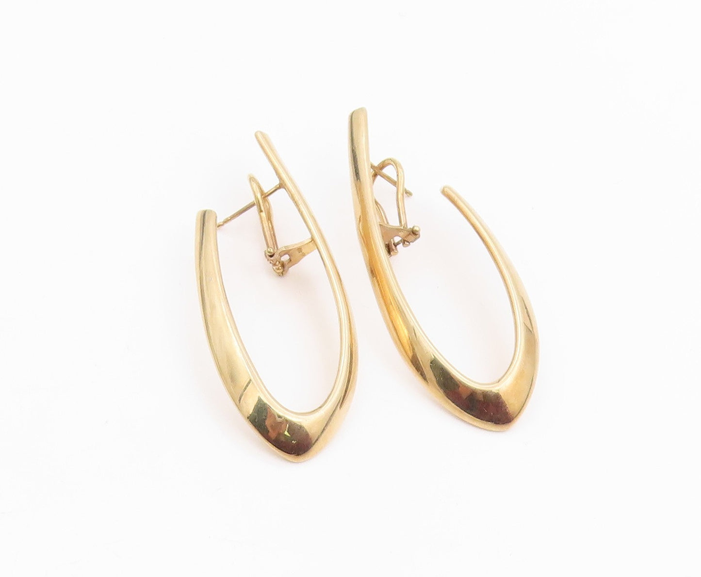 925 Sterling Silver Vintage Earrings Gold Plated Minimalist Twisted Hoop EG14246