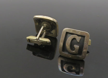 RANCHO ALEGRO TAXCO 925 Silver  Vintage Oxidized G Initial Cufflinks  TR2965