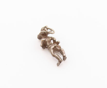 925 Sterling Silver  Vintage Petite Dark Tone Cowboy Person Pendant  PT18544