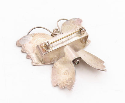 925 Sterling Silver Vintage Brooch Designer 3D Cutout Butterfly  BP11498