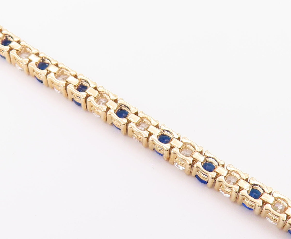 ROSS SIMON 925 Silver  Cubic Zirconia & Blue Topaz Chain Bracelet  BT5931