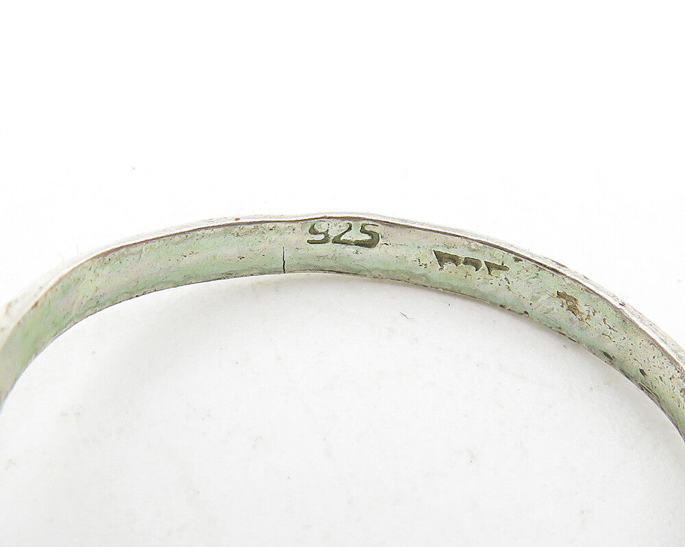 925 Sterling Silver  Vintage Dark Tone Dolphin Bypass Band Ring Sz 8  RG11797