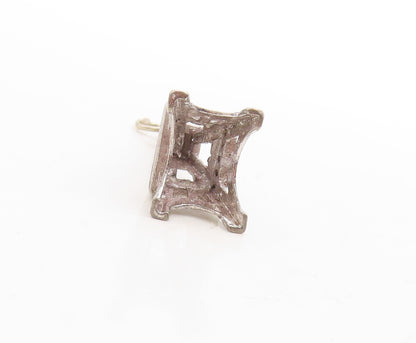 925 Sterling Silver Vintage Pendant Solid Cutout CZ Inlay Eiffel Tower  PT23705