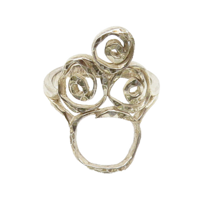 925 Sterling Silver  Vintage Shiny Diamond Cut Spiral Band Ring Sz 8  RG19359