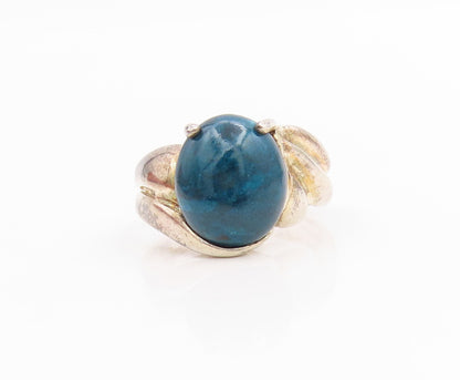 925 Sterling Silver Vintage Ring Cabochon Gemstone Bypass Band  Sz 7  RG34077