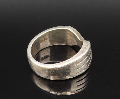 MEXICO 925 Silver  Vintage Etched Lines Twisted Band Ring Sz 7.75  RG26117