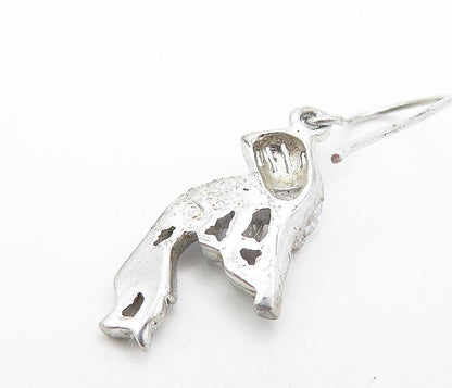 925 Sterling Silver  Fire Opal & Cubic Zirconia Kokopelli Drop Earrings EG3497