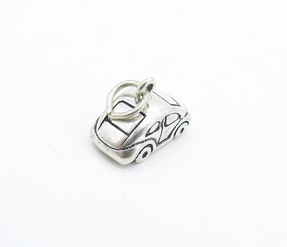 925 Sterling Silver  Vintage Petite Shiny Buggy Car Motif Drop Pendant  PT4257
