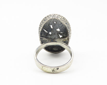 925 Sterling Silver  Vintage Tear Drop Design Cocktail Ring Sz 7.5  RG10808