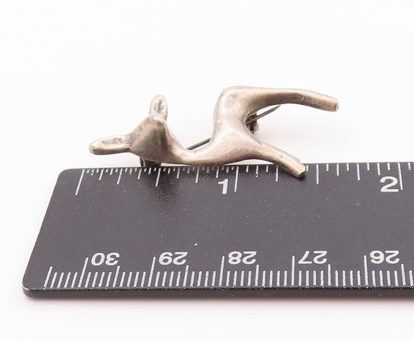 925 Sterling Silver Vintage Brooch Antique Minimalist Baby Deer Cutout  BP11644