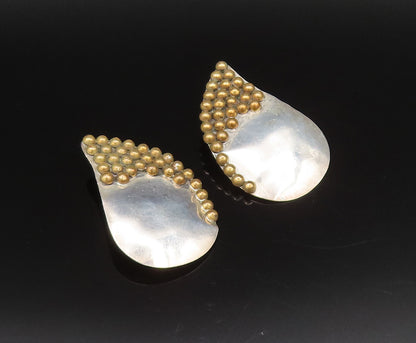 LOUIS BOOTH 925 Silver  Vintage Two Tone Bead Cluster Teardrop Earring EG12241