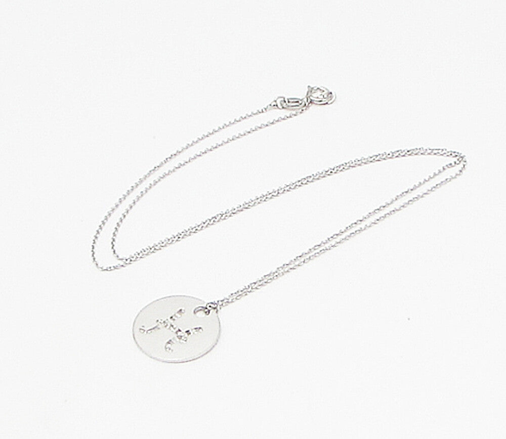 925 Sterling Silver  .10ctw Genuine Diamonds H Initial Pendant & Chain  PT2449