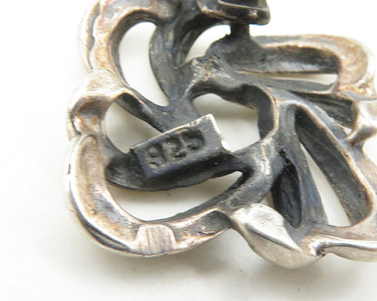 925 Sterling Silver  Vintage Shiny Smooth Non Pierce Drop Earrings  EG9234