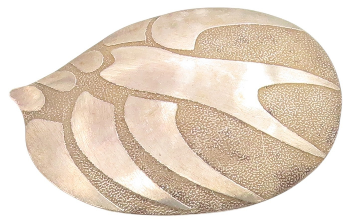 925 Sterling Silver Vintage Brooch Pin ISRAEL Abstract Seashell Design  BP12186