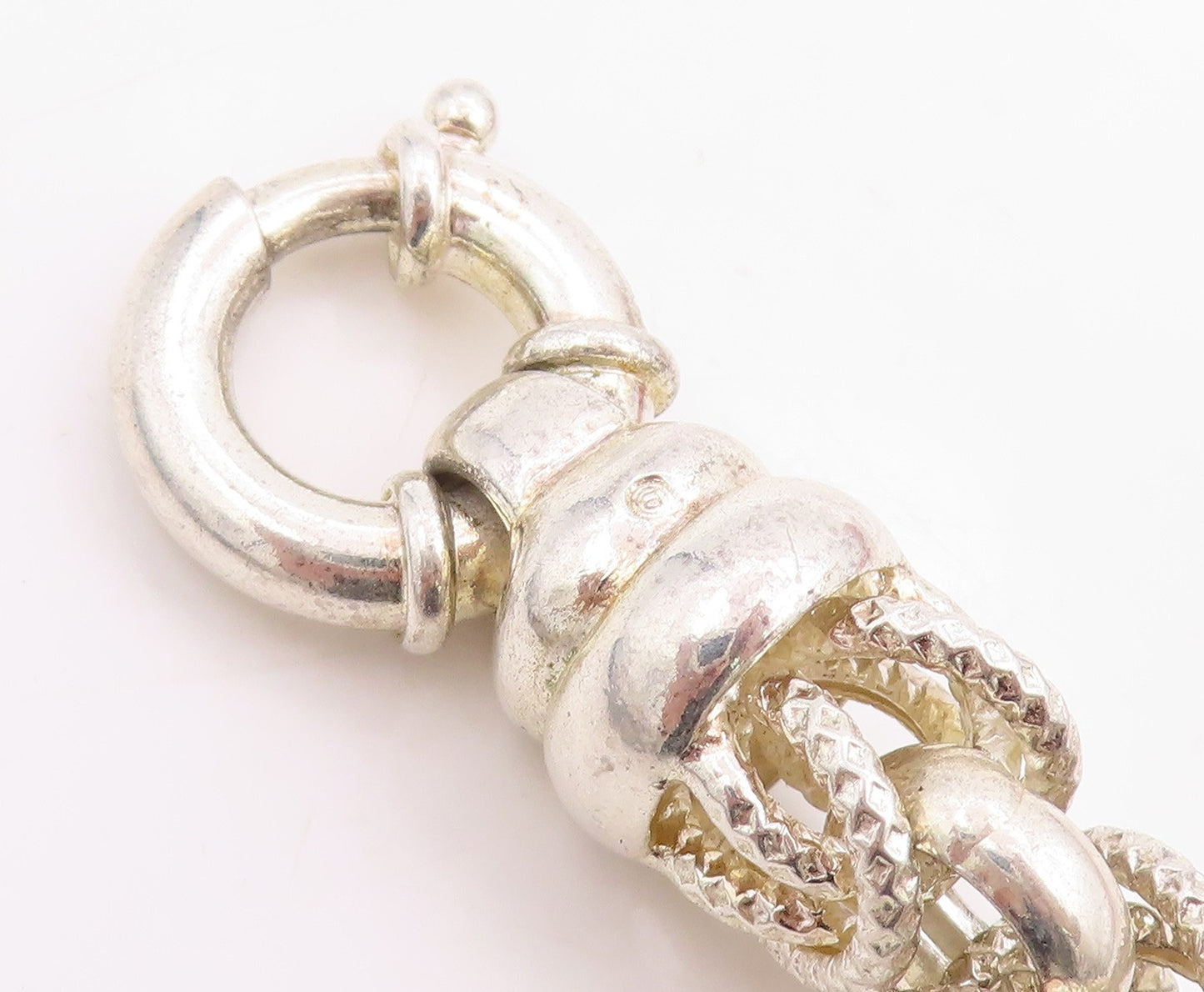 925 Sterling Silver Vintage Bracelet Bold Nautical Rope Byzantine Chain  BT11820