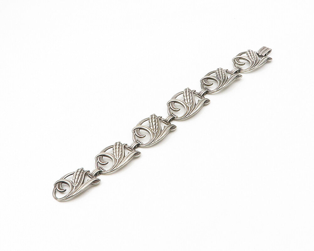 DANECRAFT 925 Sterling Silver  Vintage Dark Tone Wheat Chain Bracelet  BT7213