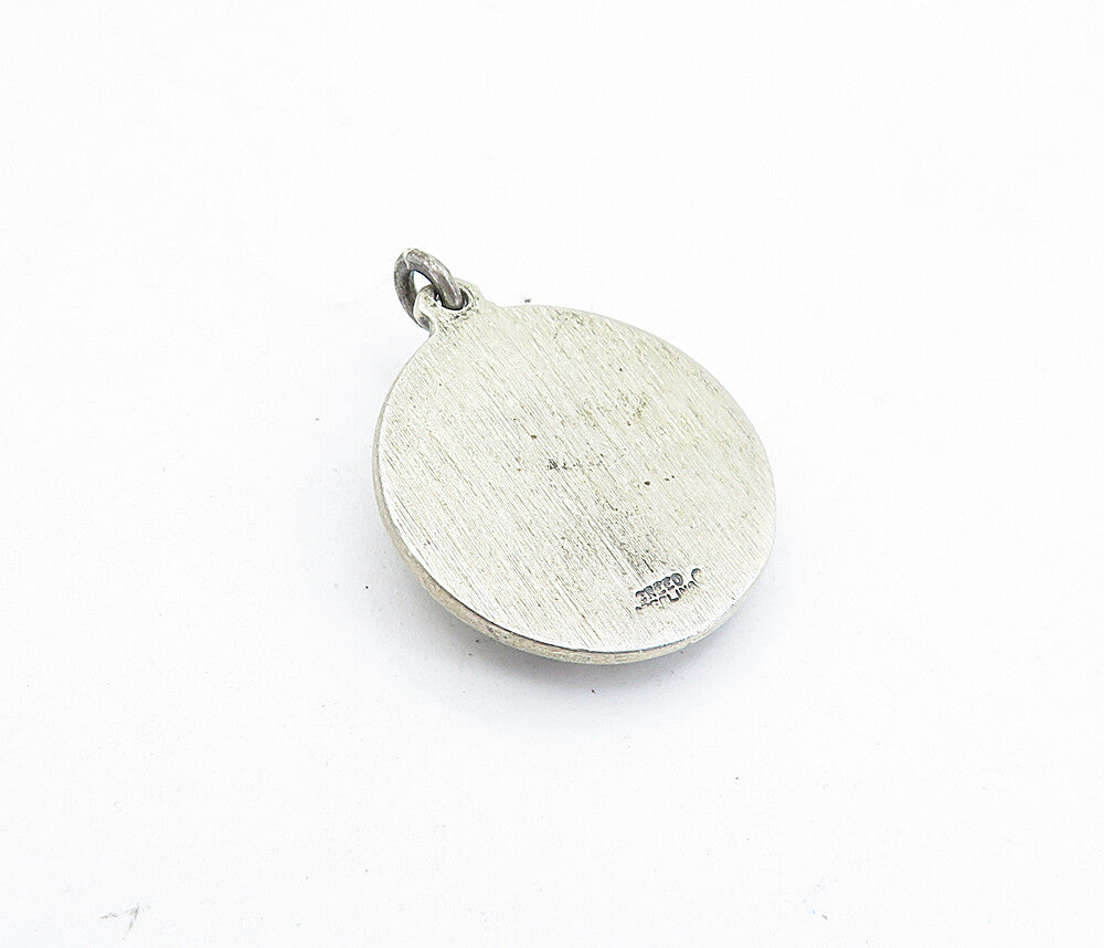 CREED 925 Sterling Silver  Vintage Petite Saint Elizabeth Round Pendant PT3401