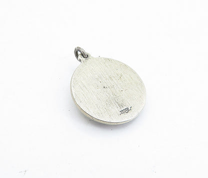 CREED 925 Sterling Silver  Vintage Petite Saint Elizabeth Round Pendant PT3401