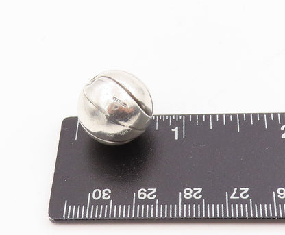 925 Sterling Silver Vintage Pendant Engraved Lacing Basketball Charm  PT25345