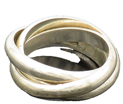 925 Sterling Silver  Vintage Minimalist Shiny Band Rolling Ring Sz 7  RG21354