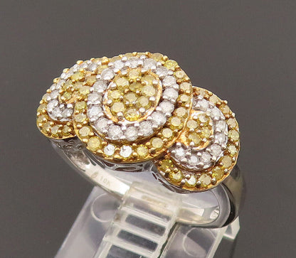 10K GOLD  Multi Color 1ct Round Cut Real Diamonds Band Ring Sz 8  GR664