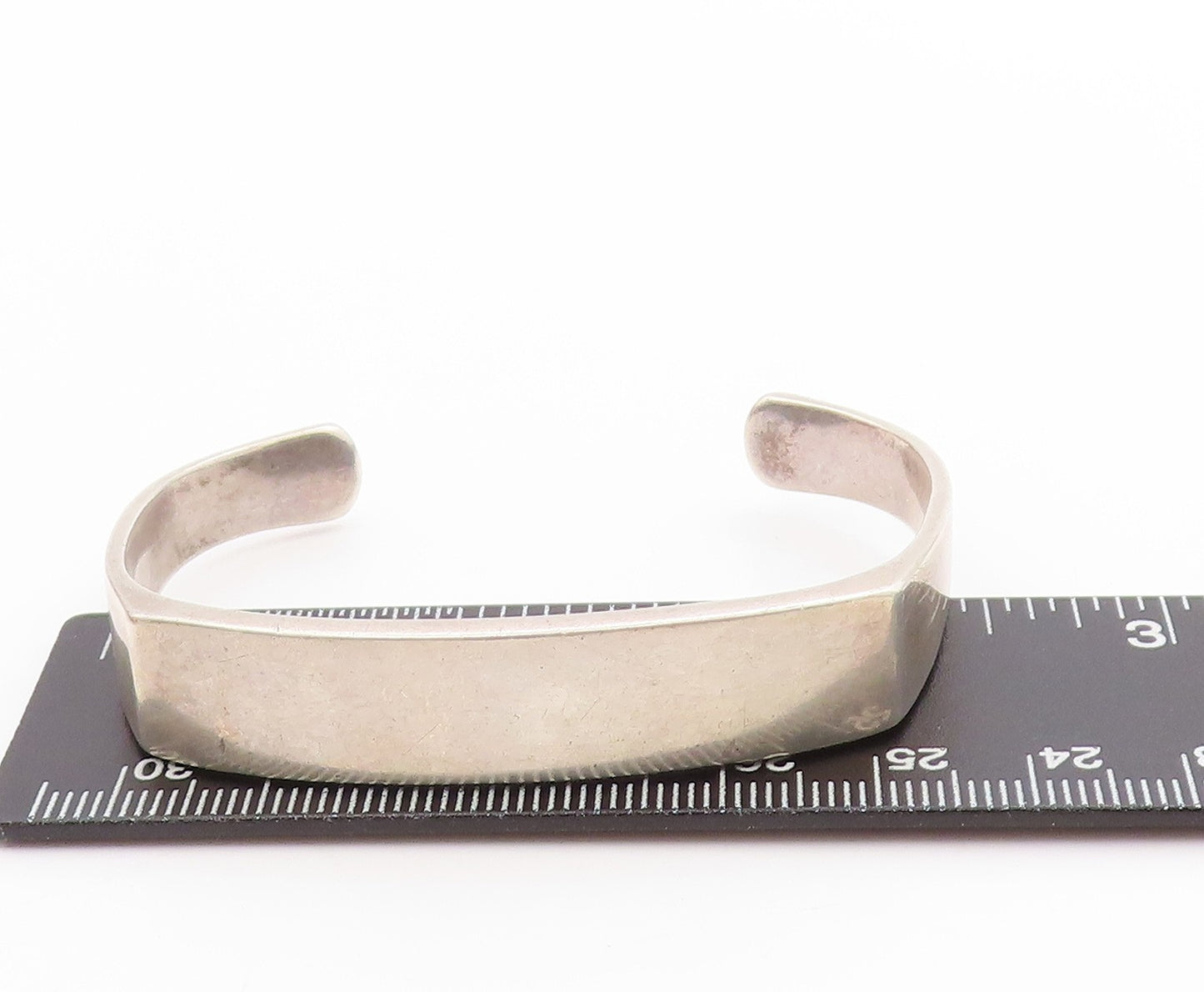 925 Sterling Silver Vintage Bracelet EUROPE Minimalist Polished Cuff  BT11365