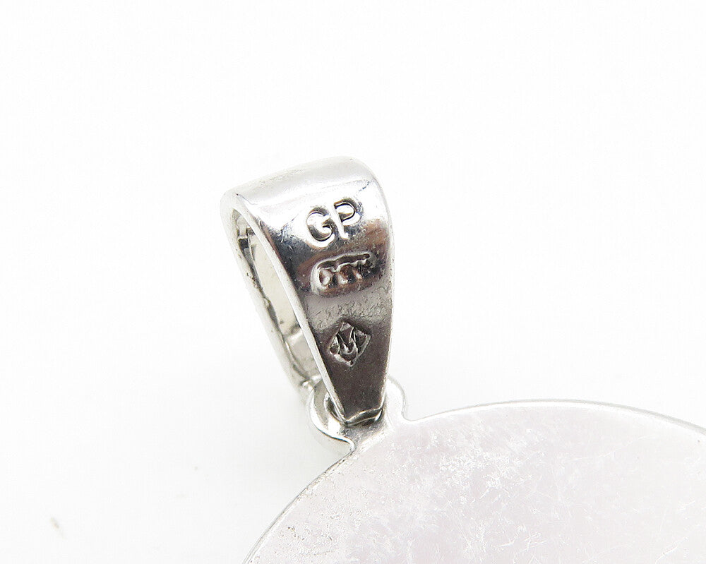 925 Sterling Silver  Polished Basketball Sports Motif Drop Pendant  PT8505