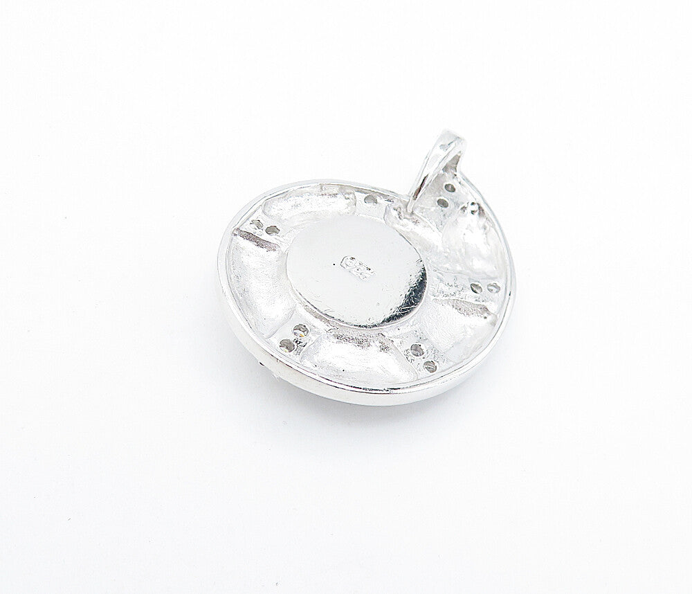 925 Sterling Silver  Sparkling Cubic Zirconia Evil Eye Swirl Pendant  PT5835