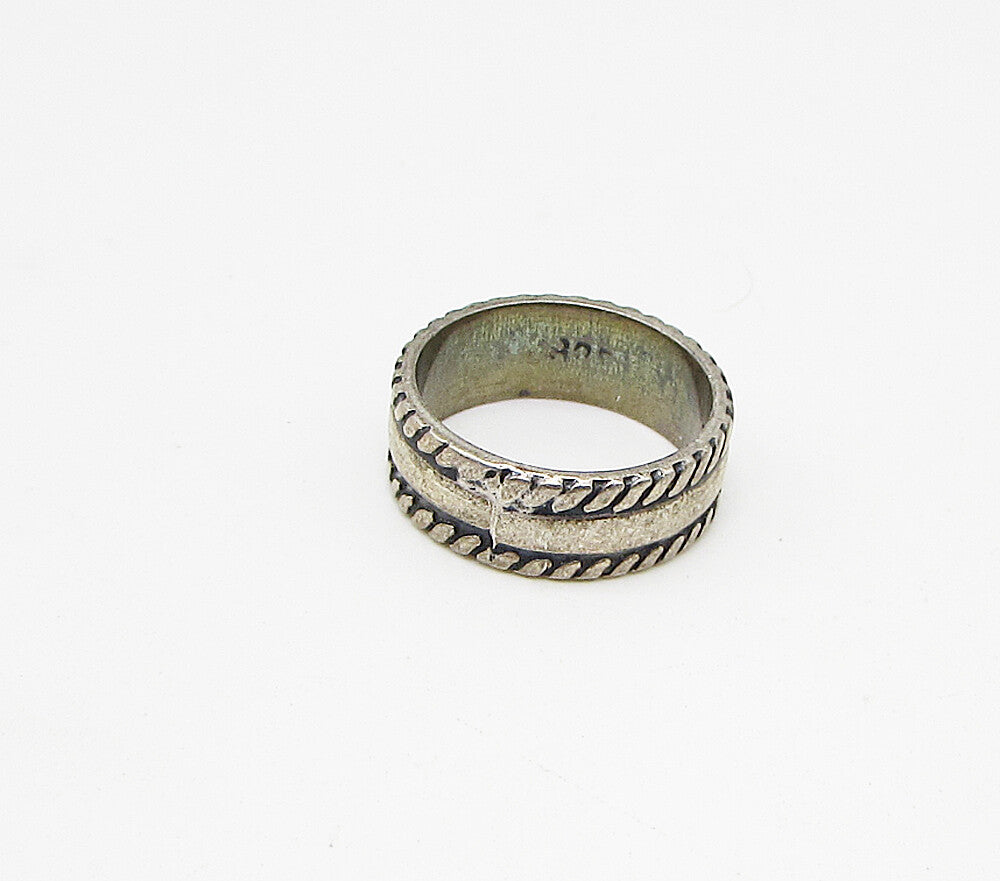 MEXICO 925 Sterling Silver  Vintage Twisted Edges Band Ring Sz 6  RG3345