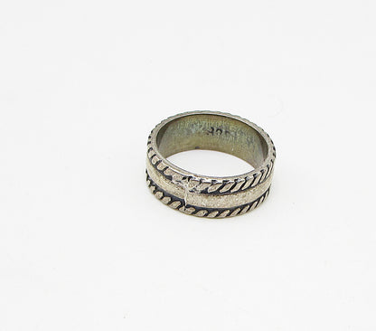 MEXICO 925 Sterling Silver  Vintage Twisted Edges Band Ring Sz 6  RG3345