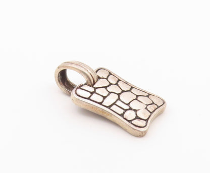 925 Sterling Silver  Vintage Shiny Cobble Stone Pattern Pendant  PT19806