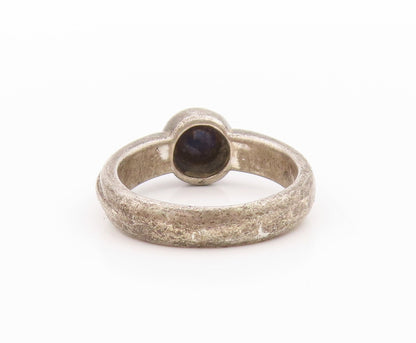 925 Sterling Silver Vintage Ring Antique Cabochon Lapis Lazuli  Sz 7.5  RG33372