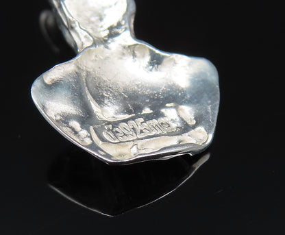 925 Silver  Vintage Carved Polished John F Kennedy Head Pendant  PT20910