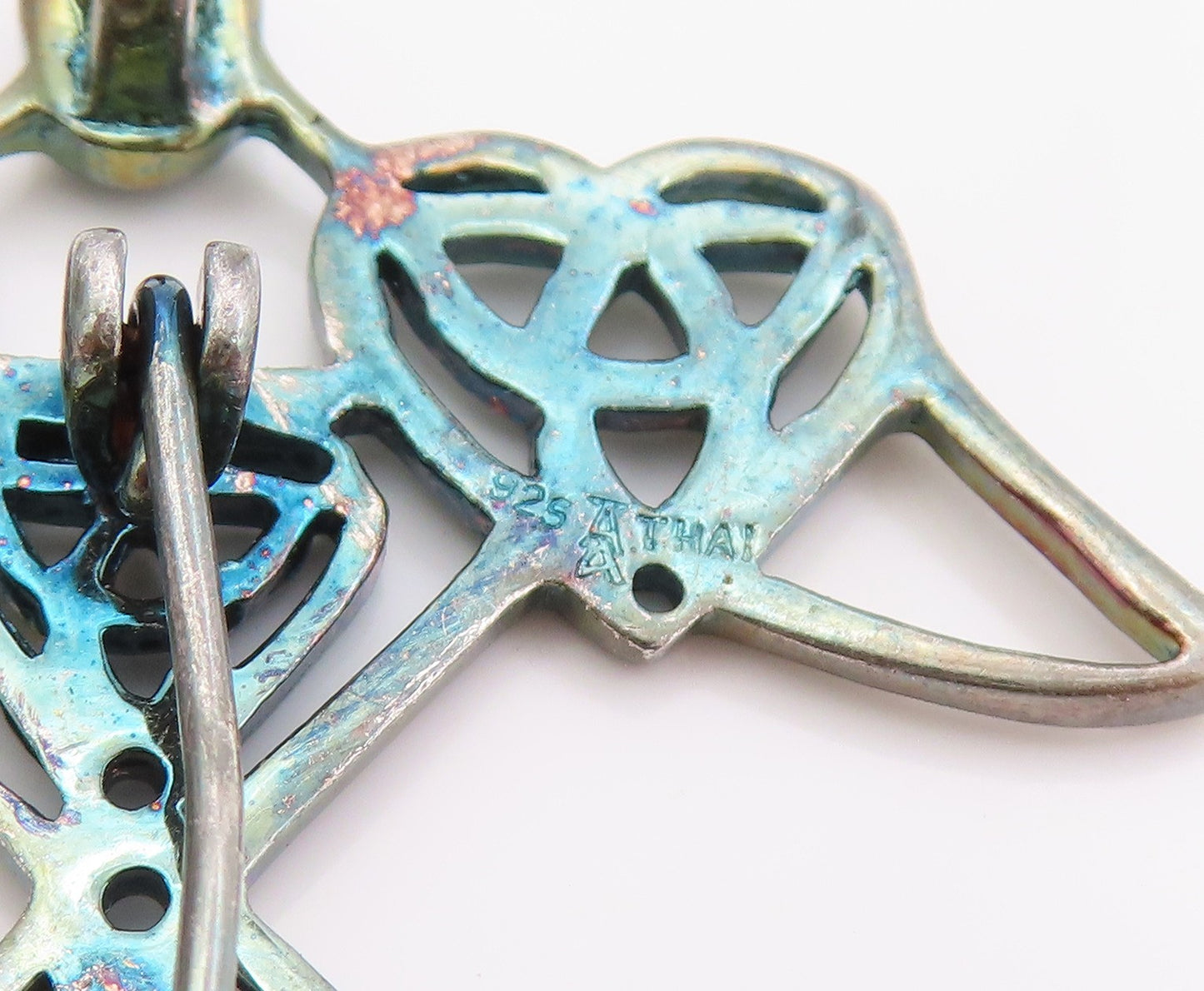 925 Sterling Silver Vintage Brooch Guardian Angel Celtic Knot Cut Out  BP11834