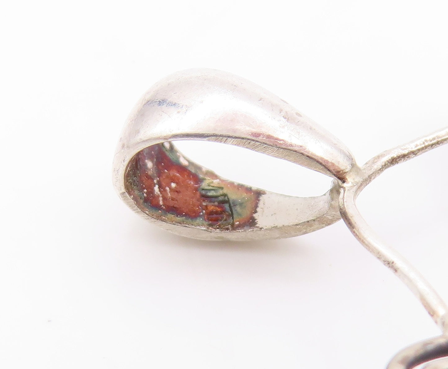 925 Sterling Silver Vintage Pendant Ethnic Crescent Style Wired Eilat  PT24209