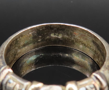 925 Sterling Silver  Vintage Etched Flower Pattern Scalloped Ring Sz 7 RG25680