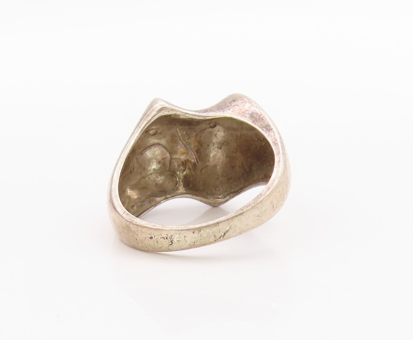 925 Sterling Silver Vintage Ring POLAND Modernist Wavy Curve Band  Sz 8  RG33668