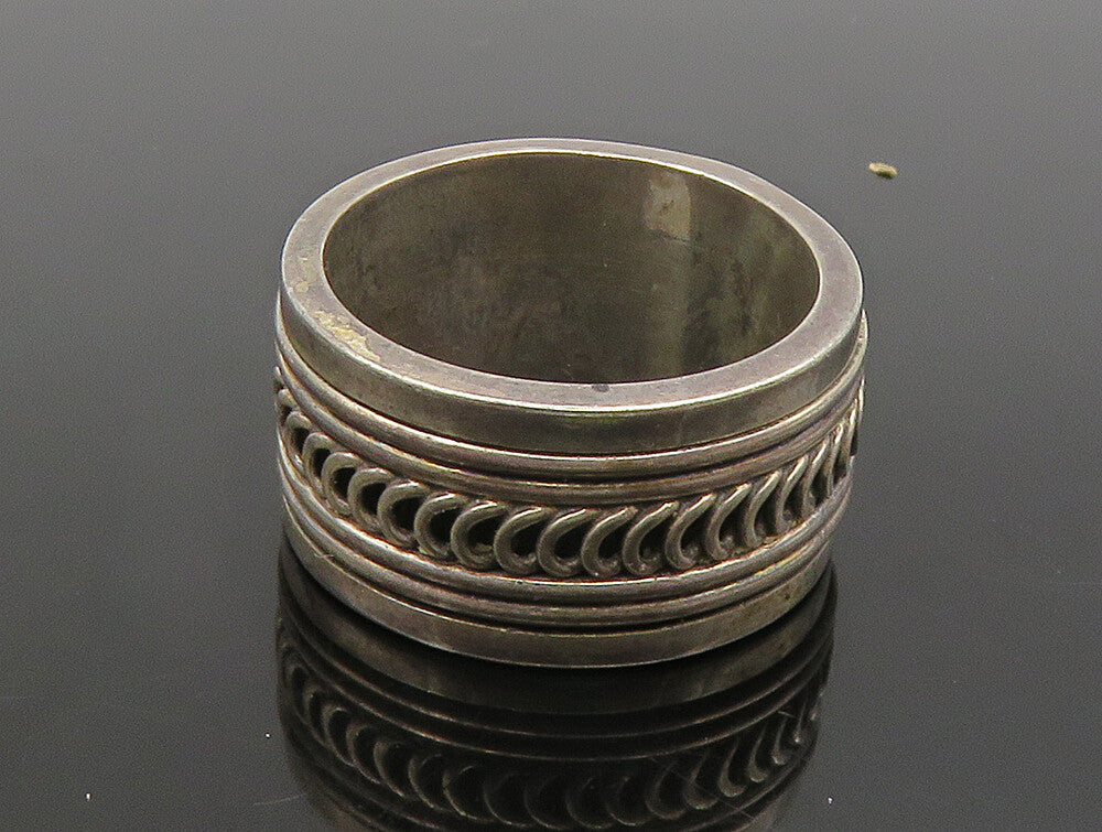 GEOART 925 Sterling Silver  Vintage Wire Swirl Spinner Band Ring Sz 6  RG24395