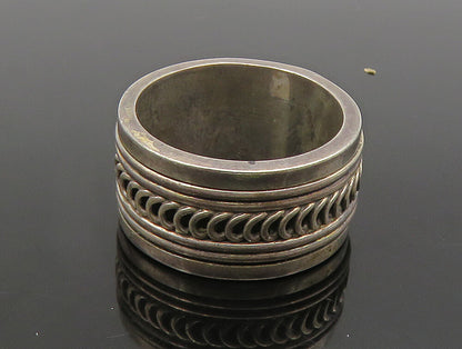 GEOART 925 Sterling Silver  Vintage Wire Swirl Spinner Band Ring Sz 6  RG24395