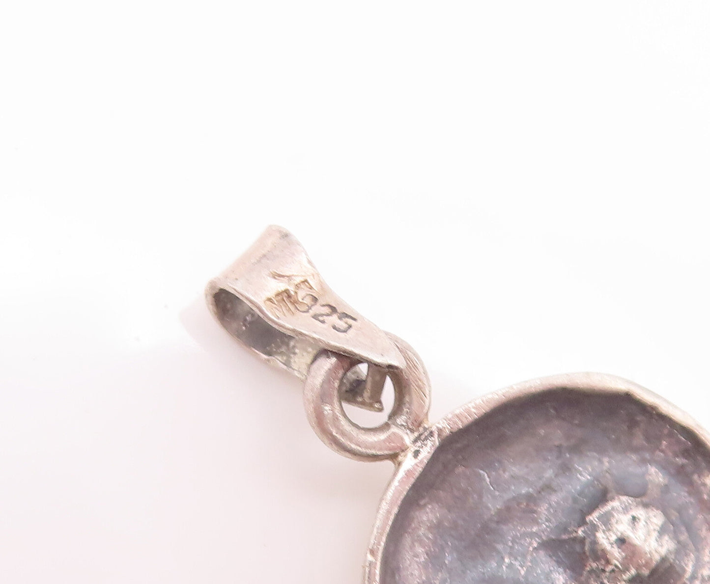925 Sterling Silver Vintage Pendant Solid Carved Scary Halloween Skull  PT22674