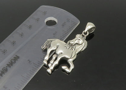 925 Sterling Silver  Vintage Galloping Horse Animal Motif Pendant  PT18299