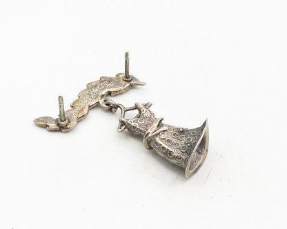 925 Sterling Silver  Vintage Dress On Hanger Floral Vine Sweater Clip  TR1651