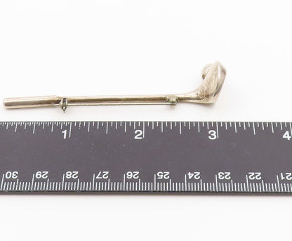 925 Sterling Silver Vintage Brooch Pin TAXCO MEXICO Golf Club & Ball  BP12627